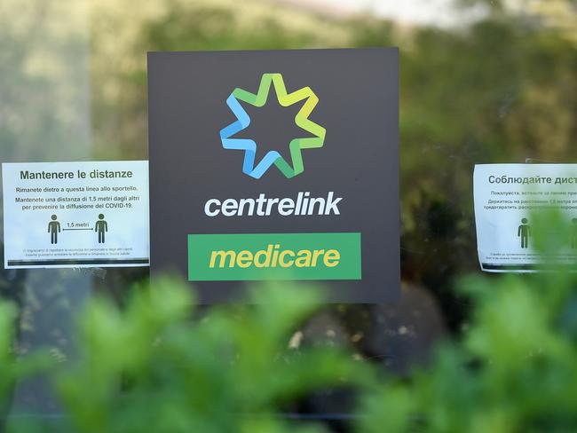 SYDNEY, AUSTRALIA - NewsWire Photos FEBRUARY, 02, 2021: Signage at a Centrelink and Medicare centre in Sydney. Picture: NCA NewsWire/Joel Carrett