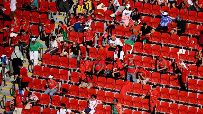 Empty seats at the Morocco and Croatia match at Al Bayt Stadium. Picture: Matthias Hangst/Getty Images