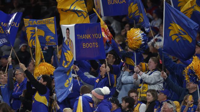 Eagles fans had some respite with the win. Picture: Daniel Pockett/Getty Images