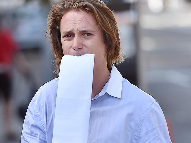 Benjamin Bevins, 24, from Manly Vale, arrives at Manly Local Court on Wednesday. Picture: AAP IMAGE / Troy Snook