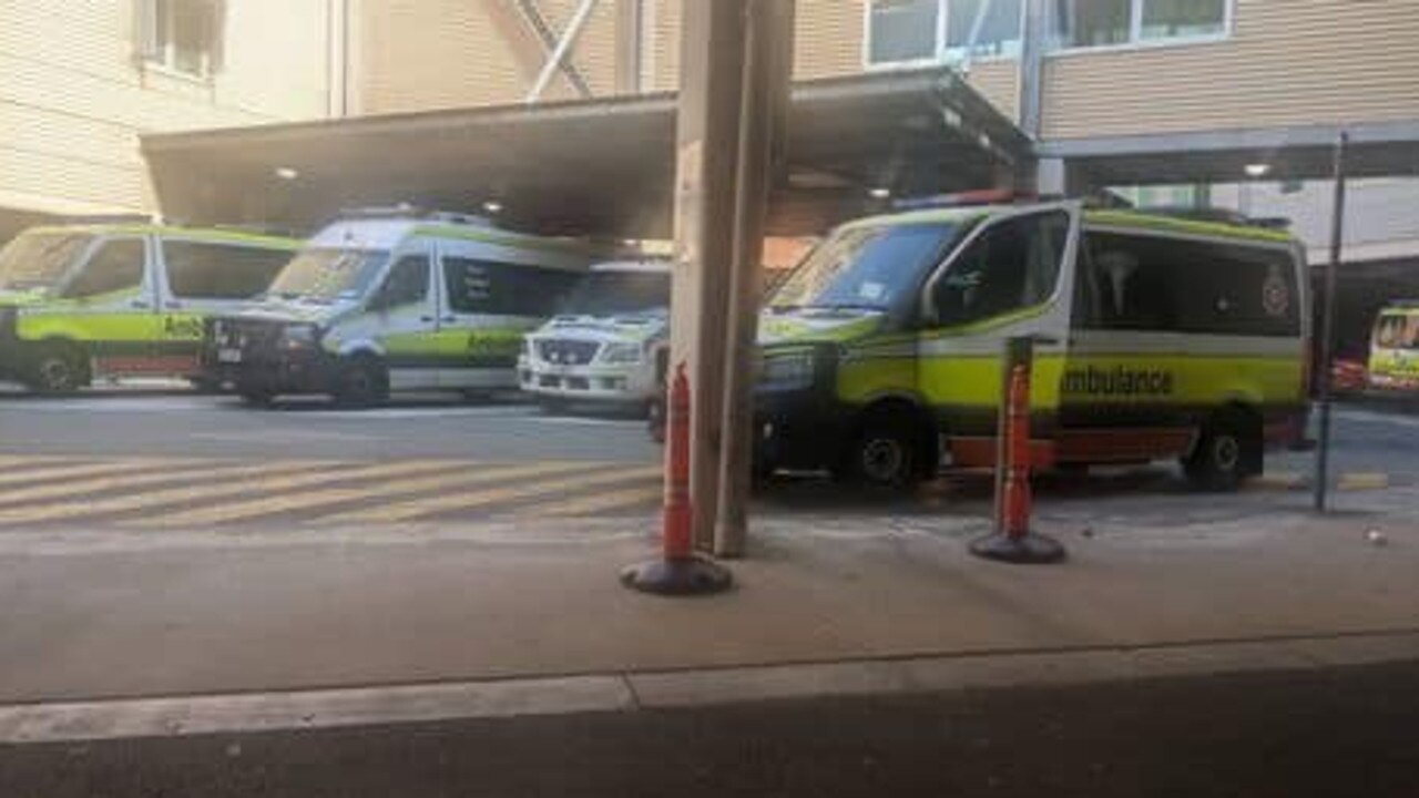 Ambulances ramped at Ipswich Hospital. Picture: Facebook / David Crisafulli MP