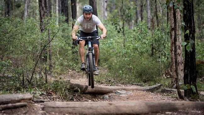 Mountain bike action in Bunyaville conservation park. Picture: Dominika Lis