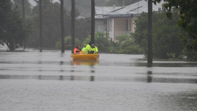 McIlwraith Street opposite the Ingham Hospital. Photographs of the Ingham floods 2025 in Hinchinbrook Shire, North Queensland. Picture: Cameron Bates