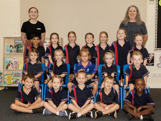 Mackay Christian College Prep D Mrs Whittaker Mrs Ryan Back Row: Samuel, Evie, Abigail, Isla, Evelyn, Finlay, Oaklyn Middle Row: Chloe, Elsie, Evie, Audrey, Daniel Front Row: Jaxon, Lainey, Kelseigh, Harrison, Tanaka Picture: Michaela Harlow