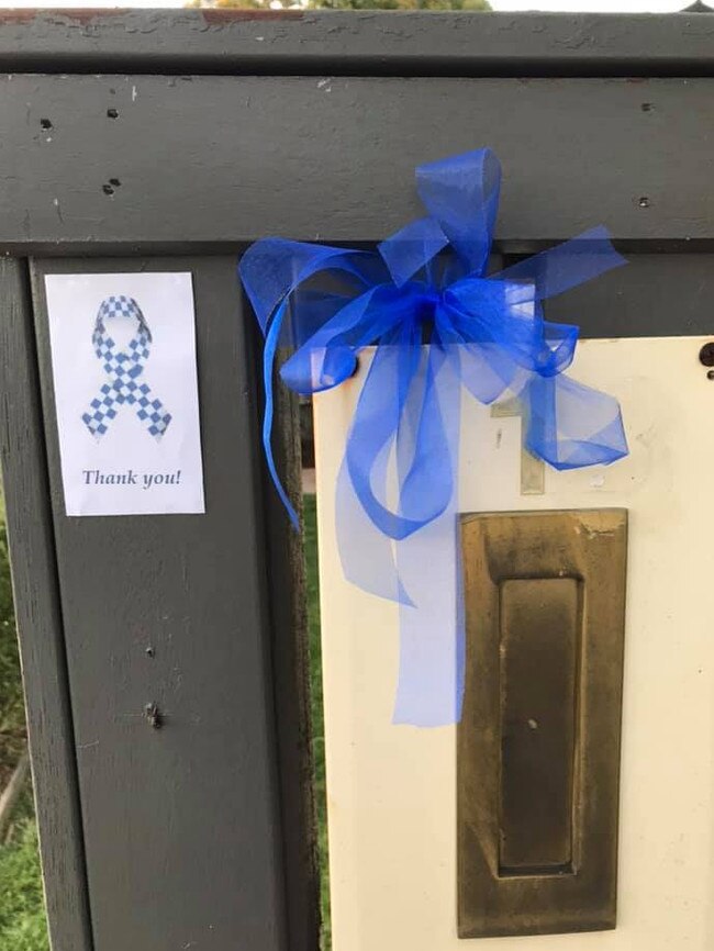 Kelly Ziccone: "I am rather disappointed with how my ribbon attempt turned out, but otherwise I hope this small display of support shows our condolences and respect to our men and women in blue, and to our community at large."