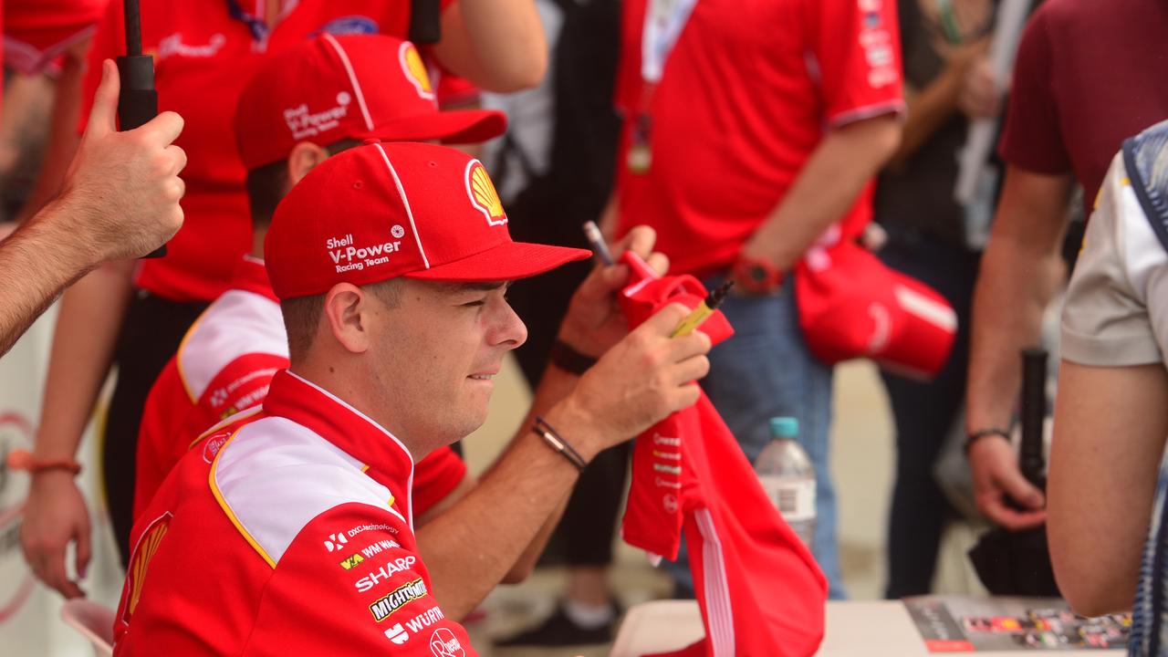 Watpac Townsville 400 Day One. Socials. Supercar driver Scott McLaughlin signs autographs. Picture: Evan Morgan