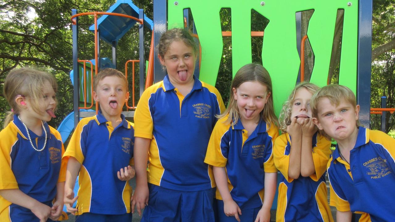 My First Year 2023 Crabbes Creek public school Kindergarten from left to right: Oceana S, Remy D, Zahli O, Georgia M, Koah B, and River C.