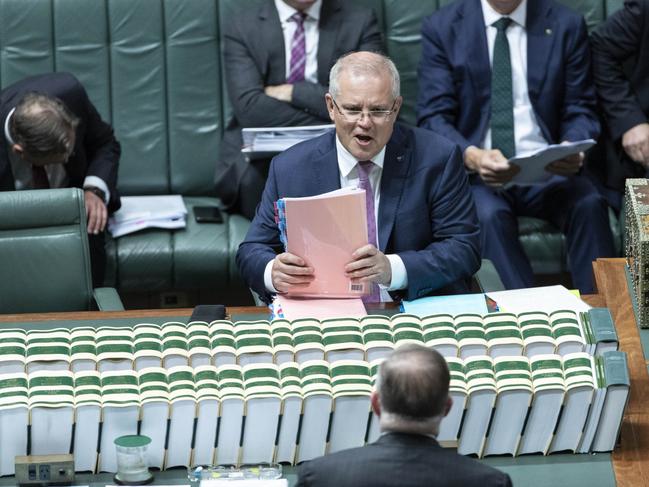 Prime Minister Scott Morrison was slammed by Labor for releasing a political ad during the bushfires. Picture: Gary Ramage