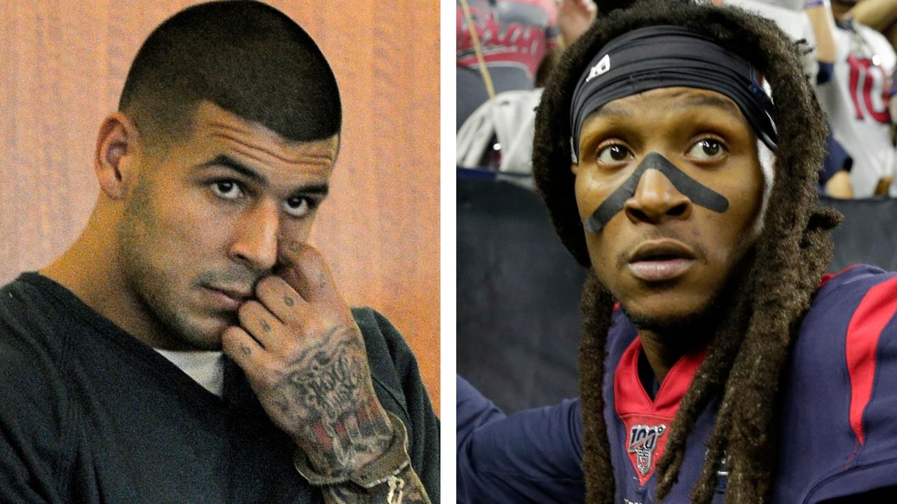 Convicted murderer Aaron Hernandez and DeAndre Hopkins