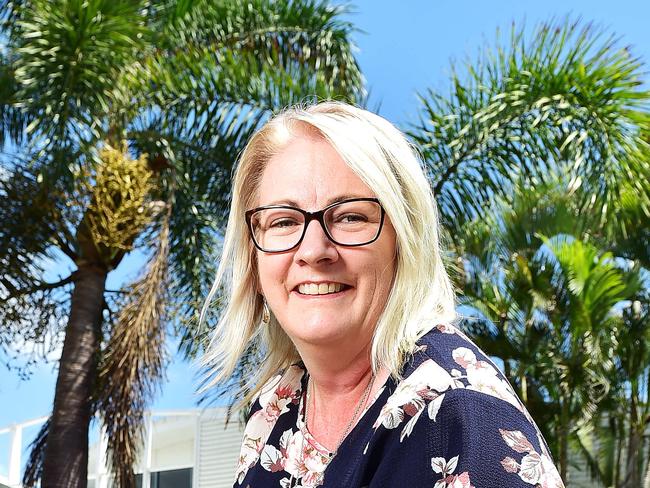 Minister for Communities Coralee O'Rourke turns the first sod to mark commencement of the early works on site of The Oasis Townsville. Picture: Shae Beplate.