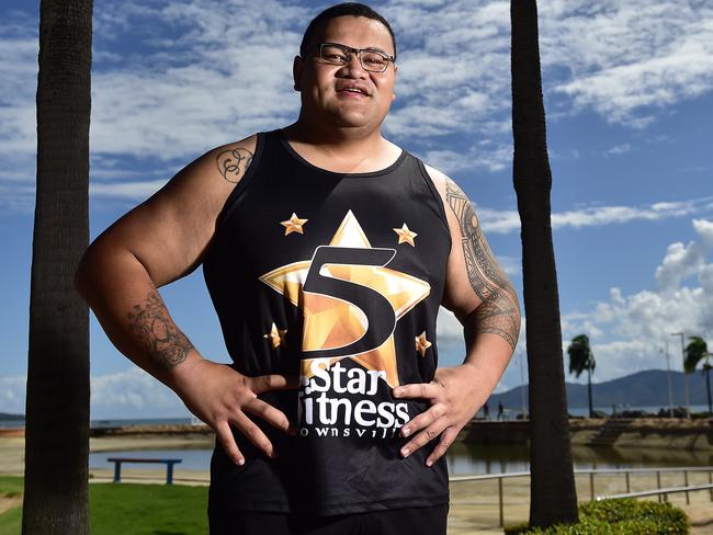 Sakaio Pakome has lost 38kg, setting a record for the 5 star fitness Townsville 12 week challenge. PICTURE: MATT TAYLOR.