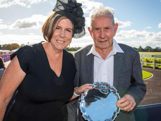 The late Lance Langford (right) with Danielle Pratt. Lance was one of the owners of Super Smink and gifted his share to his four grandchildren. Picture: Western Racepix.