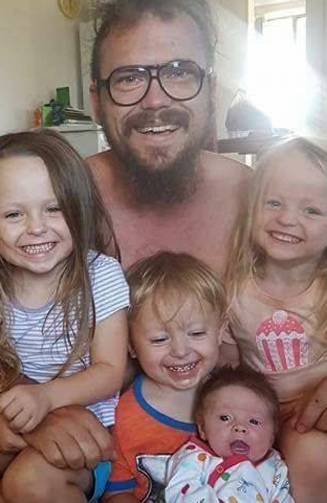 Father James McLoad pictured with his kids. Picture: Facebook