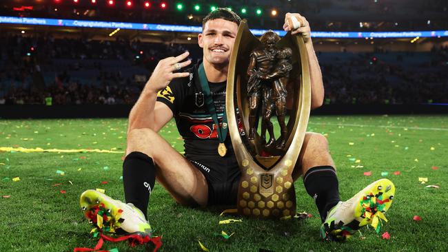 Nathan Cleary played 60 minutes of the grand final with a knee injury. Picture: Matt King/Getty Images