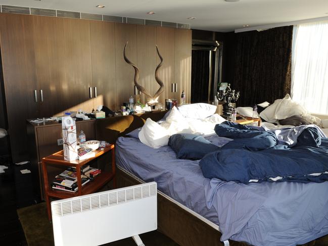 Police photographs of one of John Ibrahim’s bedrooms tendered to court.