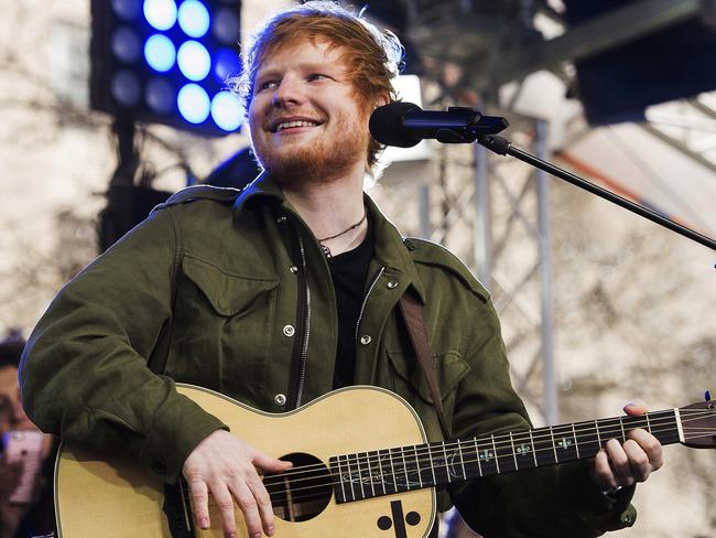 Ed Sheeran performs on NBC's Today in the US show last week. Picture: Charles Sykes/Invision/AP