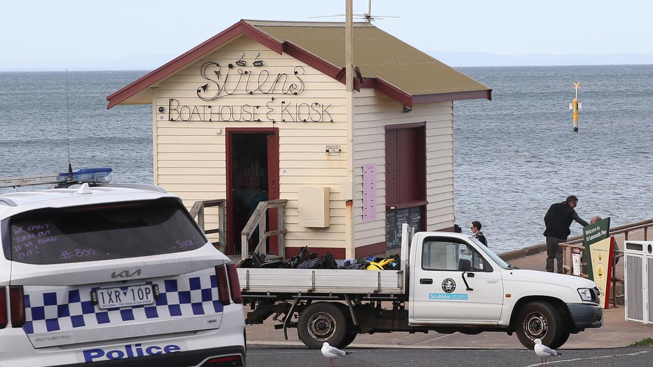 Diving accident with police on scene at St Leonards Pier. Picture: Alan Barber