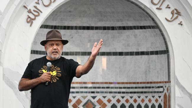 Noel Pearson campaigns for the yes vote at the Holland Park Mosque in Brisbane. Picture: Lyndon Mechielsen/Courier Mail