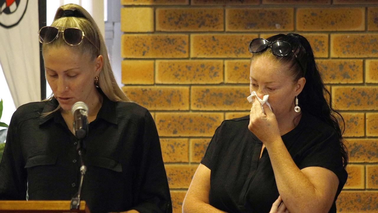 Friends and family attend the funeral of well-known Gold Coast man Ian Gal at Nerang Uniting Church on Thursday morning. Picture: Tertius Pickard