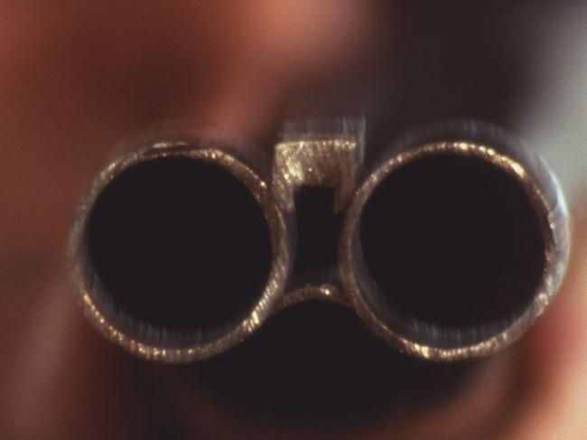 Generic image of barrels of a sawn-off shotgun pointing at camera.