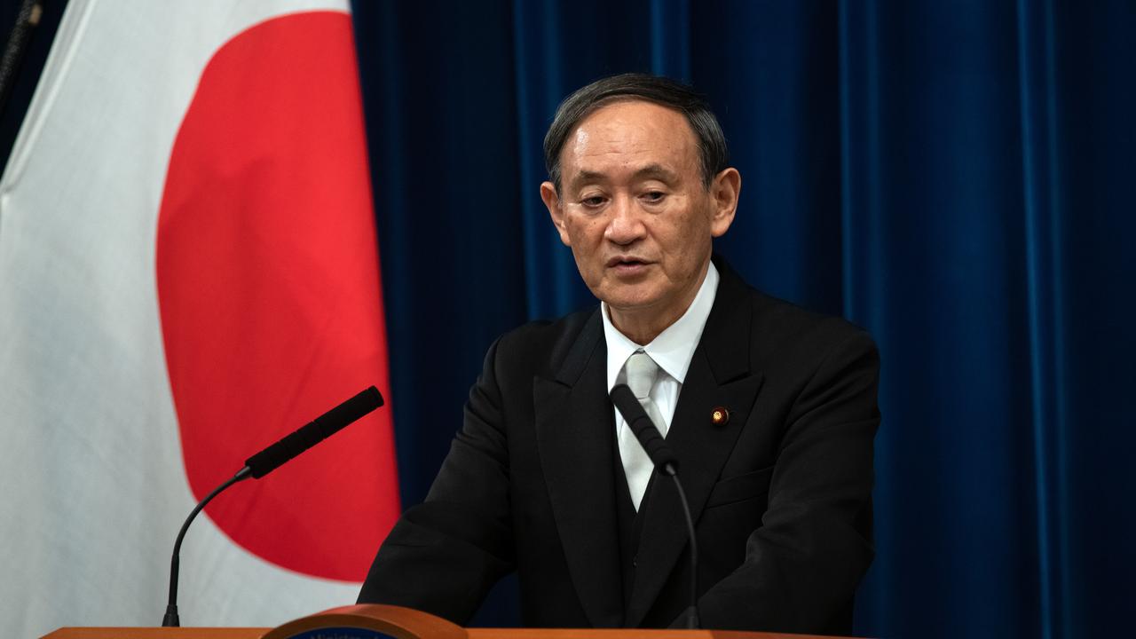 Japan’s new Prime Minister Yoshihide Suga will meet with Australian Prime Minister Scott Morrison on Tuesday. Picture: Carl Court/Getty Images