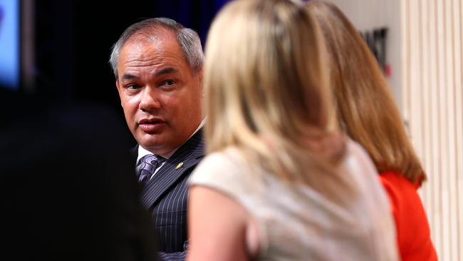 Taking part in a panel segment is Rob Borbidge Chair of Legacy Advisory Committee, GC Mayor Tom Tate (pictured), Host Ticky Fullerton, MP Kate Jones and Bob East from Tourism Australia at the Going for Gold Commonwealth Games Symposium at the Marriott Surfers Paradise. Picture: Adam Head