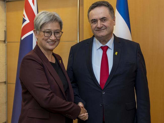 Penny Wong and Israel’s Foreign Minister Israel Katz during their meeting in Jerusalem on January 16. Picture: DFAT