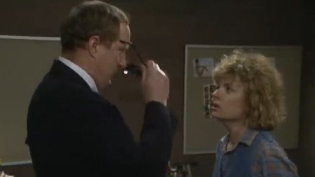 Paula Duncan in a Prisoner scene with Ray Meagher. Picture: Youtube,