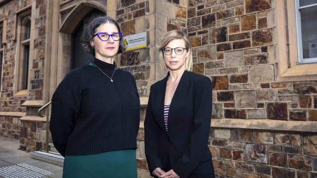 Adelaide Holocaust Museums director Kathy Baykitch and Chair Nicola Zuckerman in front of the Museum last year. Picture: NCA NewsWire / Emma Brasier