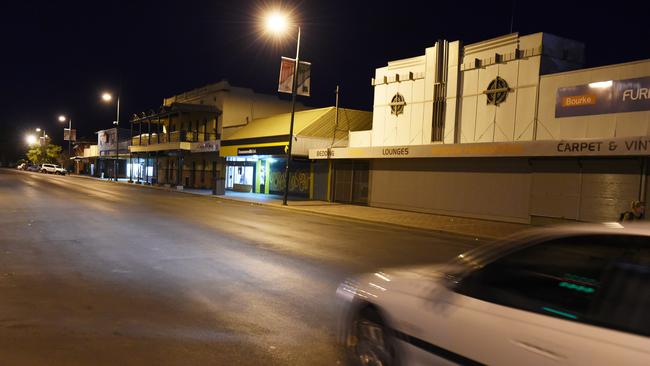 Shuttered store fronts in the NSW outback town of Bourke. Picture: AAP Image/Mick Tsikas