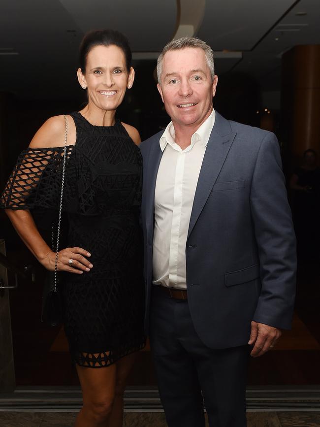 Socials from the 2016 Cowboys charity ball at The Ville Casino. Cowboys coach Paul Green with wife Amanda Green. Picture: Zak Simmonds