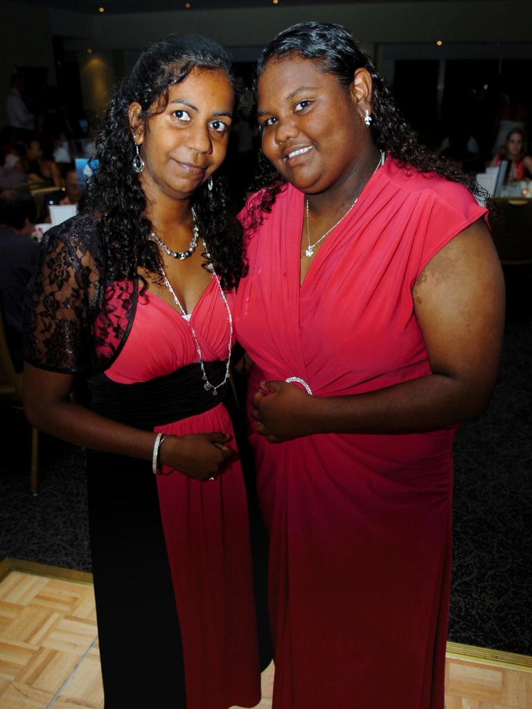 Cindy Archie and Nikita Vigona-Rioli at the 2009 St John’s Catholic Senior College formal. Picture: NT NEWS