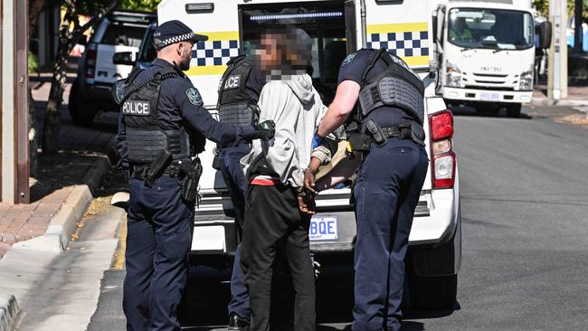 JANUARY 1, 2025: Multiple arrests after a brawl an a bus in George St, Thebarton. Picture: Brenton Edwards