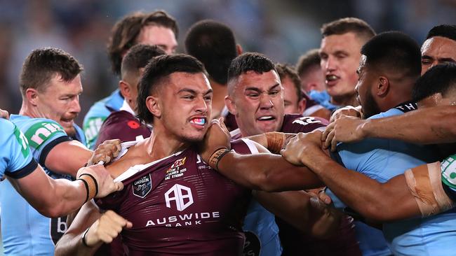 Fa'asuamaleaui is already an Origin and premiership winner at just 21-years old. Picture: Getty Images.