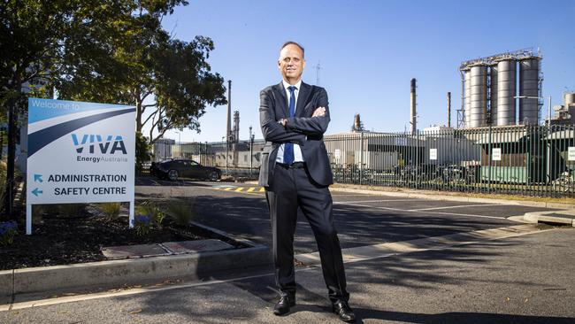 Viva Energy CEO Scott Wyatt at their Geelong refinery.. Aaron Francis/The Australian