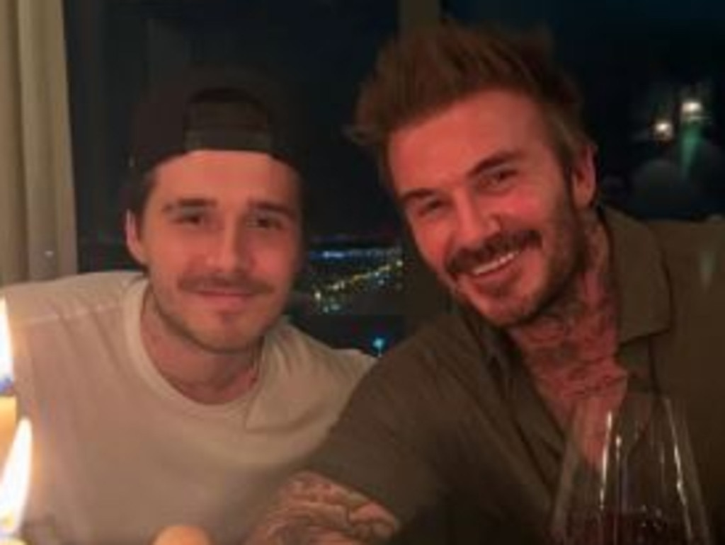 Brooklyn, who loves to bang on via social media about just how much he loves his famous family, has remained shockingly mute, around his father’s milestone birthday. Picture: Supplied