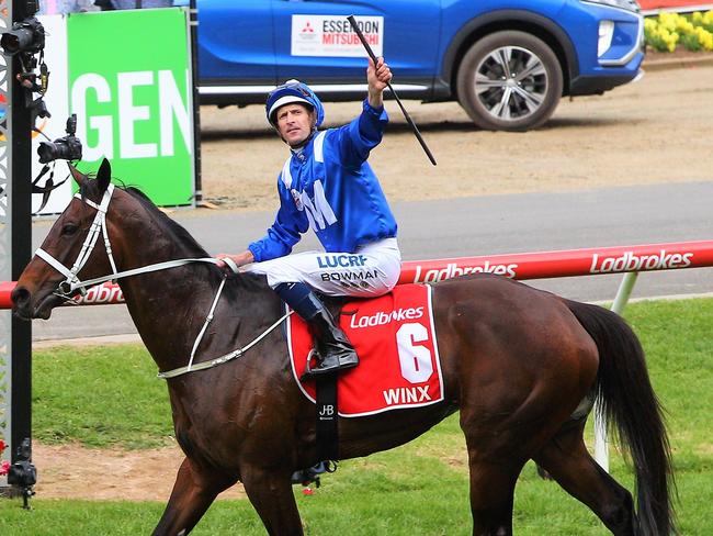 Winx after winning the Cox Plate. Picture: Ron Wells