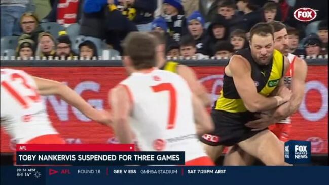 Nankervis suspended for 3 games