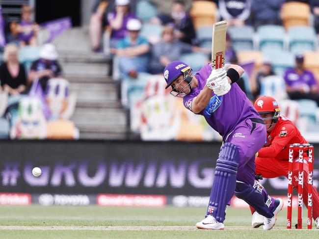 Ben McDermott belted seven boundaries and five sixes as he steered the Hurricanes to another victory. Picture: ZAK SIMMONDS