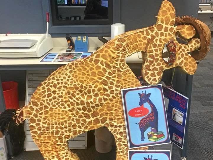 MISSING: The Gympie Special school's giraffe went missing last week at the Winter on Mary St event. Picture: Contributed