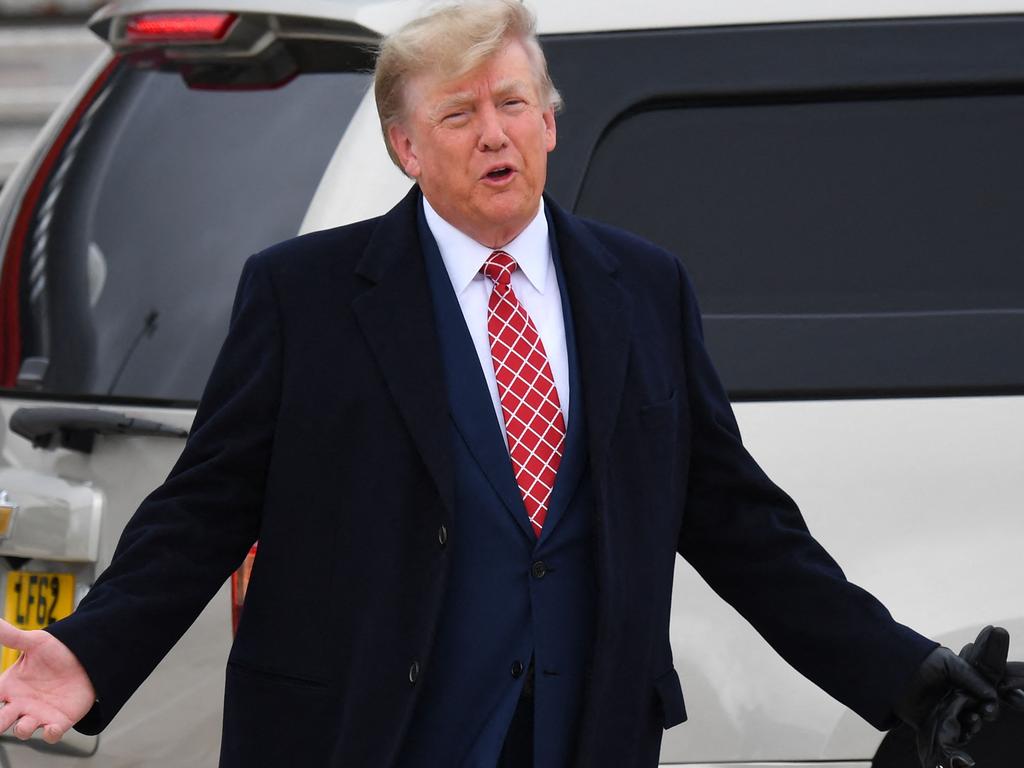 Former US President Donald Trump arriving in Scotland to play golf on May 1. Picture: AFP