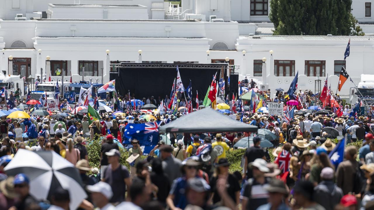 Commander Champion said the protesters were ‘as a whole … well behaved’ over the weekend. Picture: Martin Ollman/NCA NewsWire