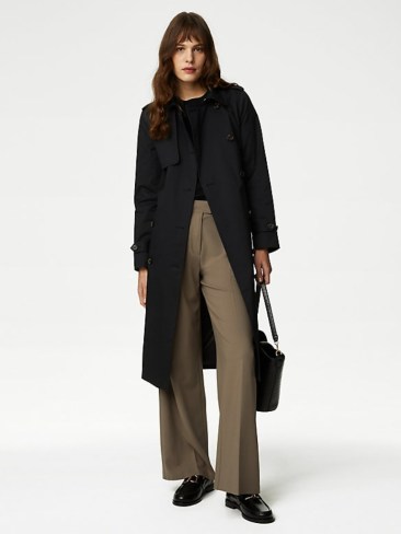 Cotton Rich Longline Belted Trench Coat. Picture: Marks and Spencer.