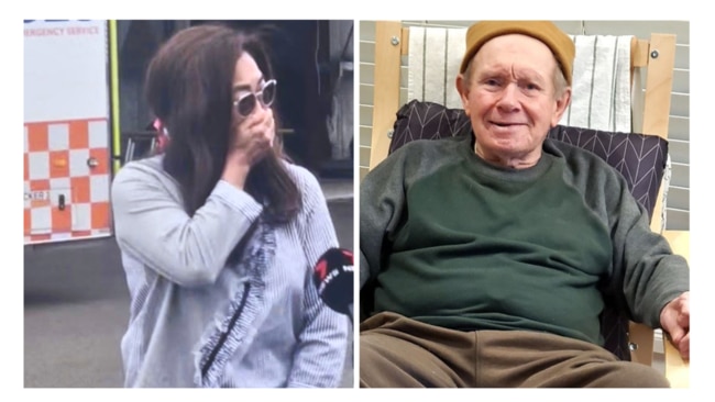 Left: Hannah Weaver at this morning's press conference, right: Missing man Ronald Weaver