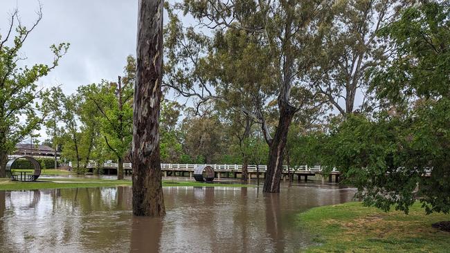 Seven Creek Park at 11:45am Wednesday. Picture: VICSES Euroa Unit/Facebook