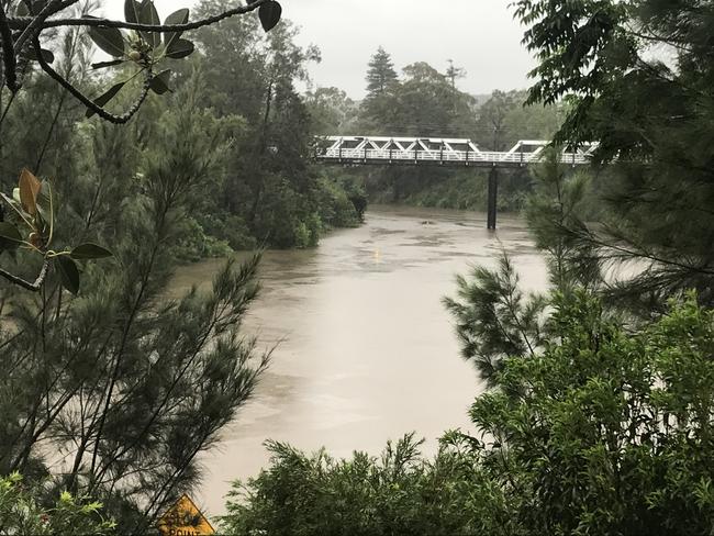 The Richmond River rose as heavy rain fell in Lismore in December.