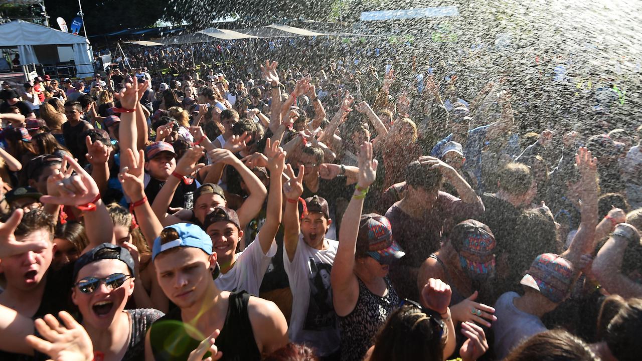 Security wet down the crowd as they heated up at BASSINTHEGRASS 2015