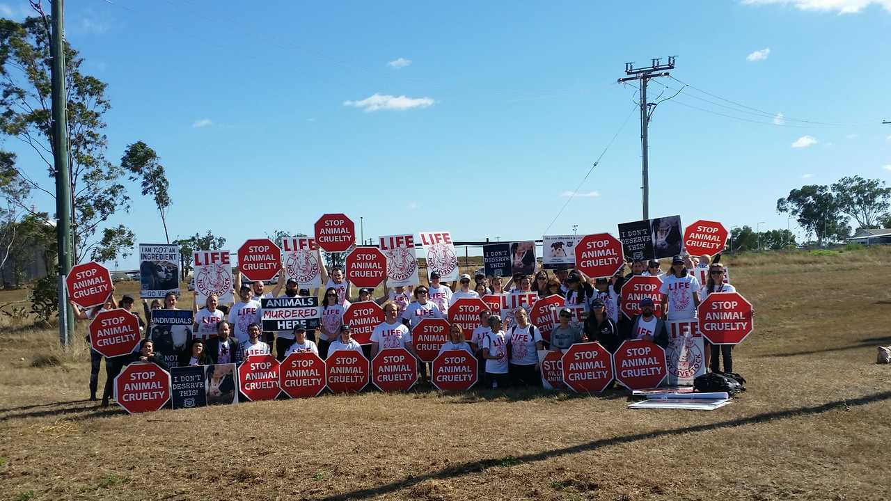 Activists previously protested outside of Beef City in December 2017. . Picture: Chay Neal