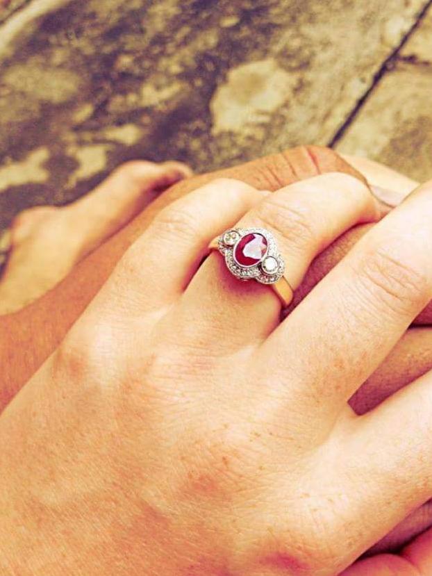 This is the ring Mrs Docherty lost on the Big Red sand dune in Queensland. Picture: Elizabeth Docherty