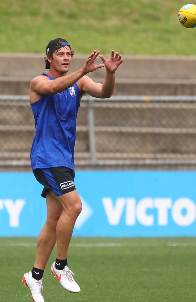 Josh Dunkley looked happy to be on the paddock.